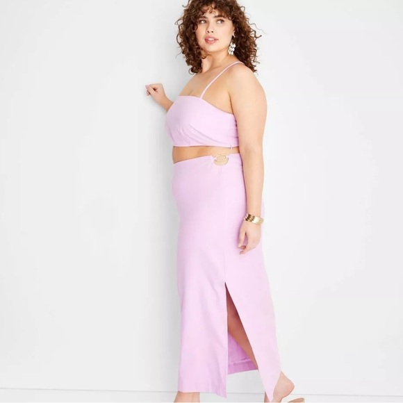 Future Collective with Jenee Naylor Lilac Cutout O-Ring Maxi Skirt (W: 38-40”) - Picture 2 of 6